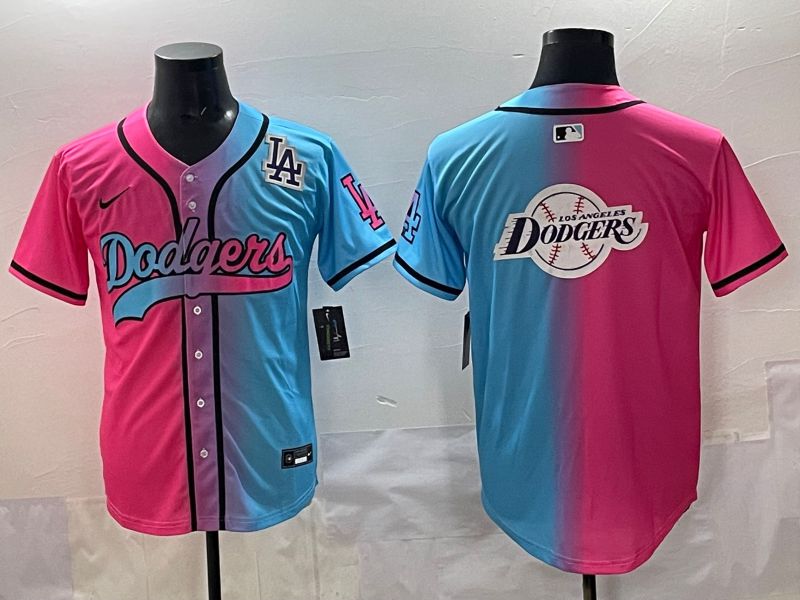 Men 2025 Los Angeles Dodgers Blank Blue pink Game Nike MLB Jersey style 0030->los angeles dodgers->MLB Jersey